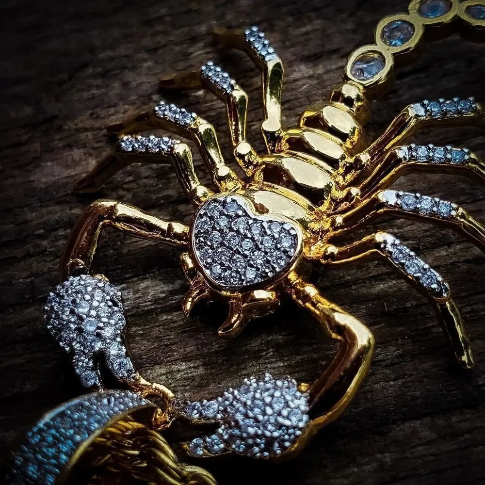 14k Gp Iced Out Scorpion Necklace